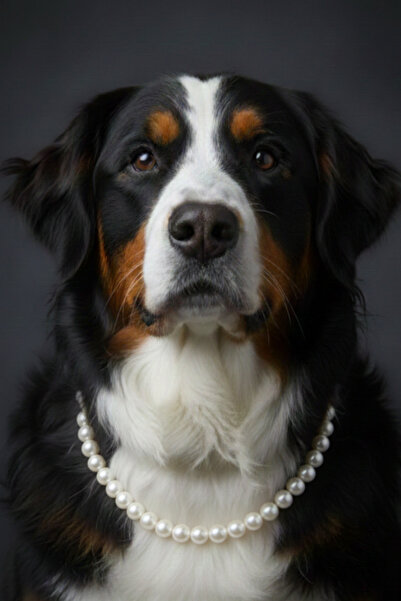 Stoneage قلادة للكلاب مزينة باللؤلؤ - طوق - سلسلة