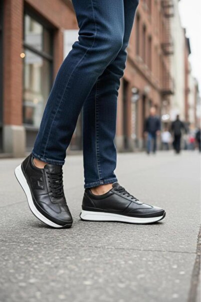 Carefree Pantofi casual negri din piele pentru bărbați M305