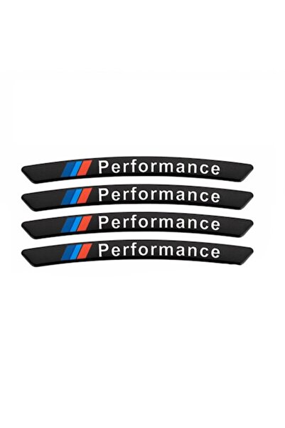 BMW Set of 4 Mperformance Emblems for Rims, Black