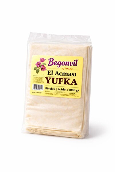 BEGONVİL Yufka Evi El Açması Yufka | Böreklik | 6 Adet (1000 g)