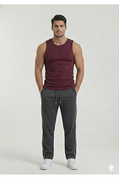 OXVİN Side Flat Piping Baggy Sweatpants with Wide Legs, 2 Thread Counts, Medi...