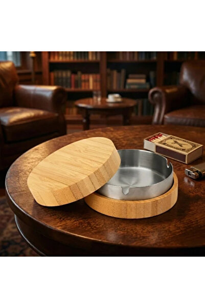 Epilons Scrumieră cu capac din bambus