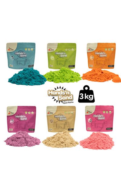 Playever Hands'n Sand Doğal Oyun Kumu 3kg - 6 Renk