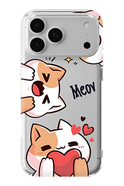 Multitronic حافظة شفافة مطبوعة بتصميم القطط اللطيفة متوافقة مع iPhone 17 Pro