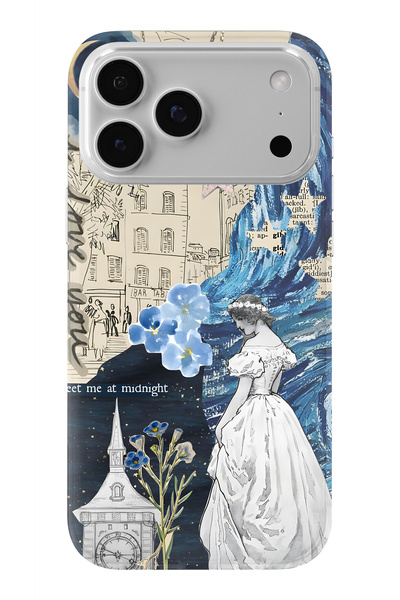 Multitronic حافظة شفافة مطبوعة بتصميم ميدنايت كولاج متوافقة مع هاتف آيفون 17 ...