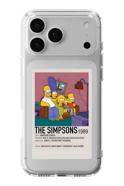 Multitronic حافظة شفافة مطبوعة بتصميم ذا سيمبسونز متوافقة مع هاتف آيفون 17 بر...