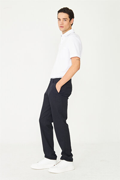 White Stone Navy Blue Sports Pants with Side Pockets