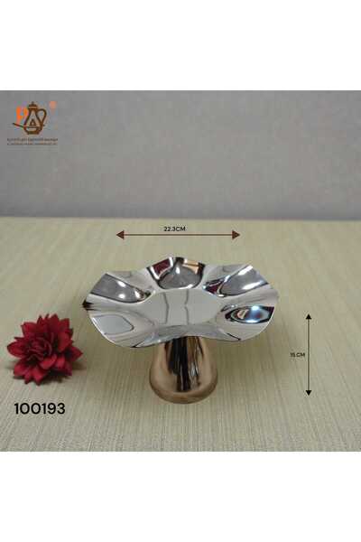 PA Round serving dish with an elegant stainless steel base / Imported by Al O...