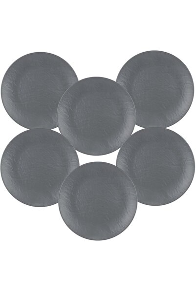 Culinaro Set 6 farfurii melamina Tilda Matt Grey 26xh2,3cm