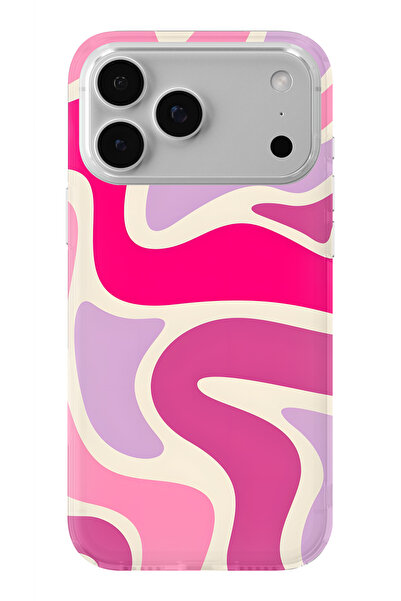 Multitronic حافظة شفافة مطبوعة بتصميم باستيل متوافقة مع آيفون 17 برو