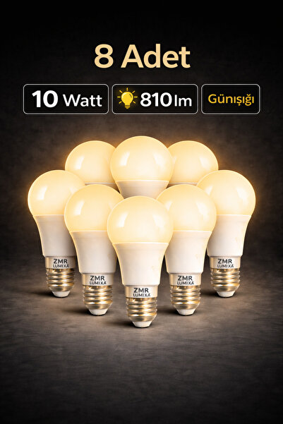 ZMR LUMIXA 10 WATT 810 LM GÜNIŞIĞI RENK AMPUL 8 ADET