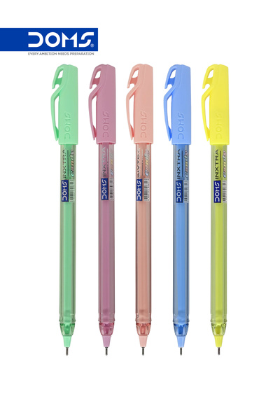 doms INXTRA Candy Ball Point Pen Blue Ink Smooth Writing Pack of 5