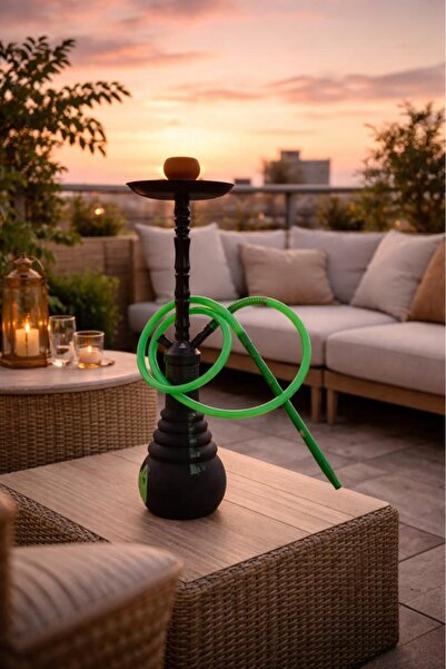 Hd Marketim Büyük Boy Cam Nargile Takımı 78 cm – Kalın Cam Şişe, Çelik Gövde,...