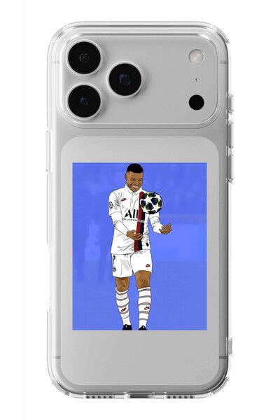 Multitronic حافظة شفافة مطبوعة بتصميم Mbappe متوافقة مع هاتف iPhone 17 Pro Max