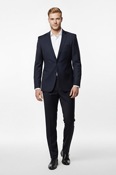 Uki LACİVERT Mono Yaka Klasik Takım Elbise