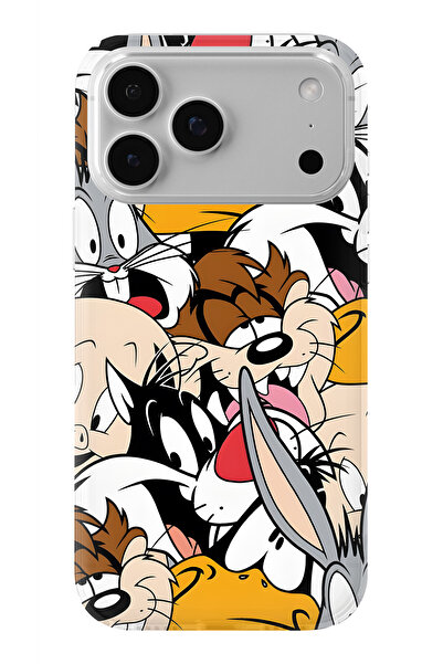 Multitronic حافظة شفافة مطبوعة بتصميم لوني تونز متوافقة مع آيفون 17 برو