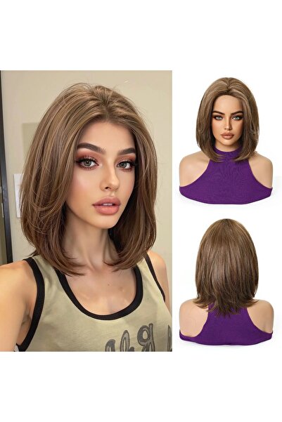 animis beauty Chocolate Wig, Premium synthetic fiber with a look, medium stra...