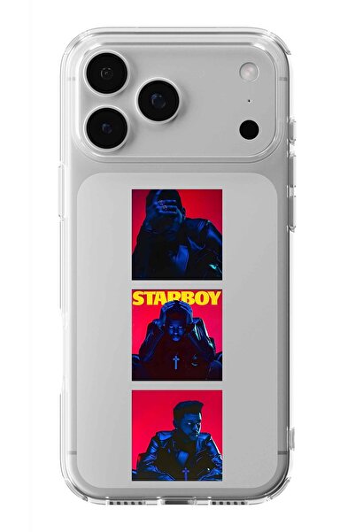 Multitronic حافظة شفافة مطبوعة بتصميم ستاربوي متوافقة مع آيفون 17 برو