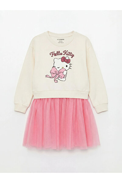 LC Waikiki LCW Kids Hello Kitty Baskılı Kız Çocuk Tütü Elbise