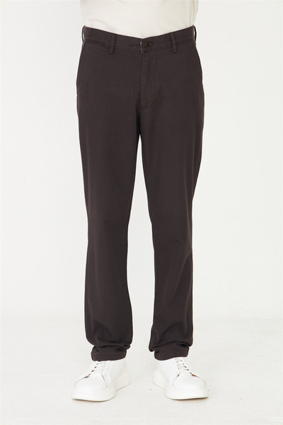 White Stone Coffee-Colored Sports Pants with Side Pockets