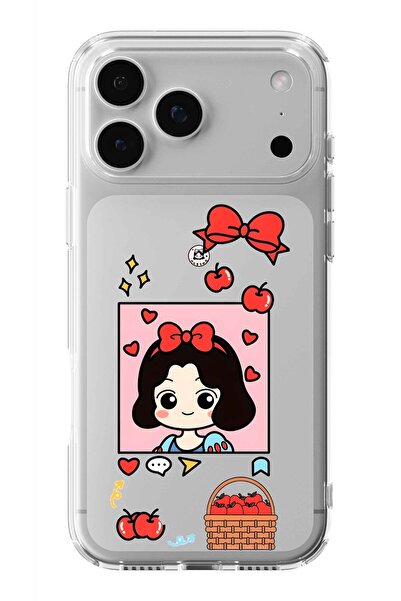 Multitronic حافظة شفافة مطبوعة بتصميم سنو وايت متوافقة مع آيفون 17 برو