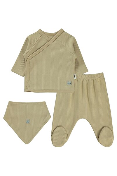 Civil Baby Decorative Label Bodysuit Sets - Brown 0-1 Month