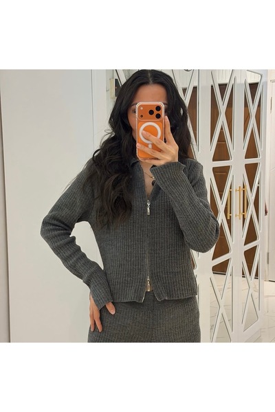 Miyasa Zipper Detailed Knitwear Set