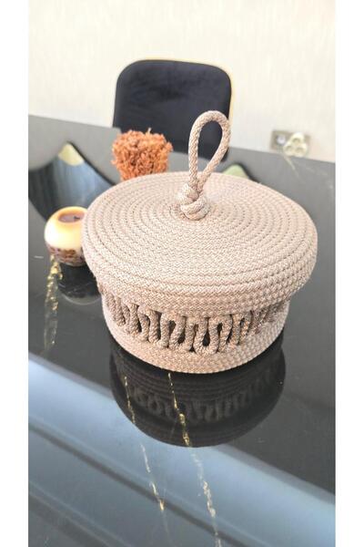 Zeora Home صندوق تخزين بغطاء بمظهر الجوت، سلة خبز، منظم ديكوري طبيعي وأنيق