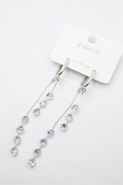 Mestore Zircon Stone Earrings - Silver