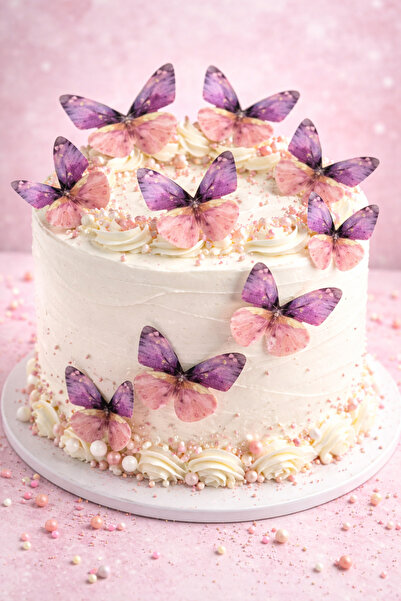 melt pastry & kitchen Yenilebilir Kağıt Wafer Paper Hazır Kesilmiş Kelebekler...