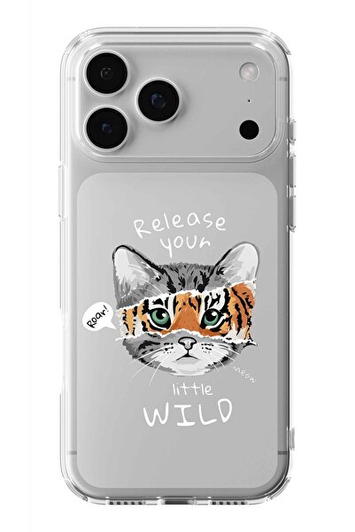 Multitronic حافظة شفافة مطبوعة بتصميم ليتل وايلد متوافقة مع آيفون 17 برو