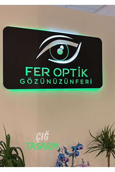 Çığ Tasarım İşletmelere Özel Olarak Tasarlanabilen Led Işıklı Ahşap Tablo Göz...