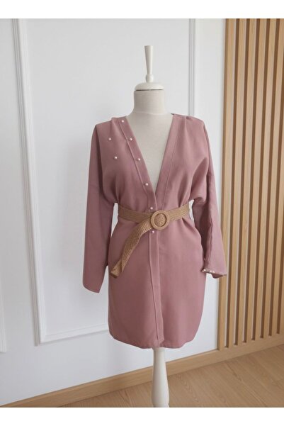 MODA Pembe Kimono inci detayli
