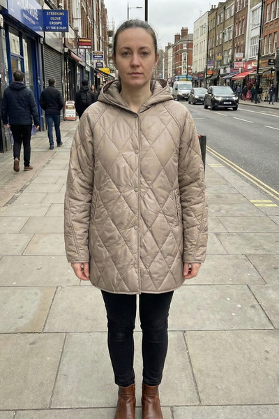 Asist AST 6250 Oversize Kapitone Desen Kapşonlu İnce Kadın Mont