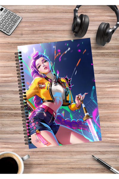 Saatistan K Pop Demon Hunters Rumi Mira Zoey Jinu A5 Spiralli Defter 50 Yaprak