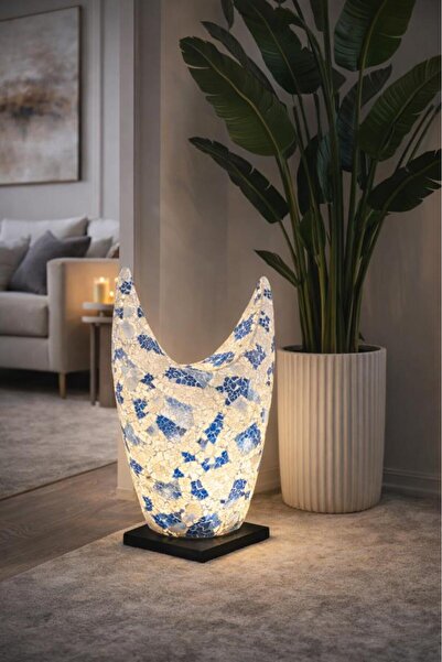 Hd Marketim El Yapımı Cam Mozaik Yer Lambası | Dekoratif Salon & Kafe Aydınla...