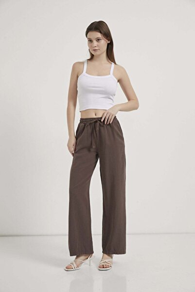 Arma Life ARMALIFE 5118 PANTALONI PALAZZO DE DAMĂ CU TALIE ELASTICĂ ȘI TEXTURĂ