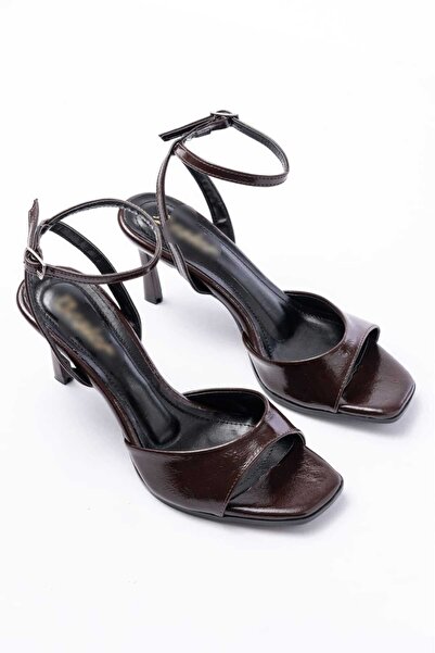 NiceDiffer Women's Sandals Open Front Single Strap 7cm Heeled Shoes