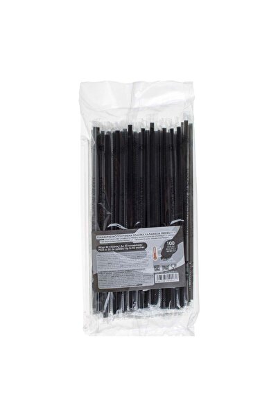 OEM Freddo Reusable Straight Plastic Straws Black Individually Wrapped 4x180m...