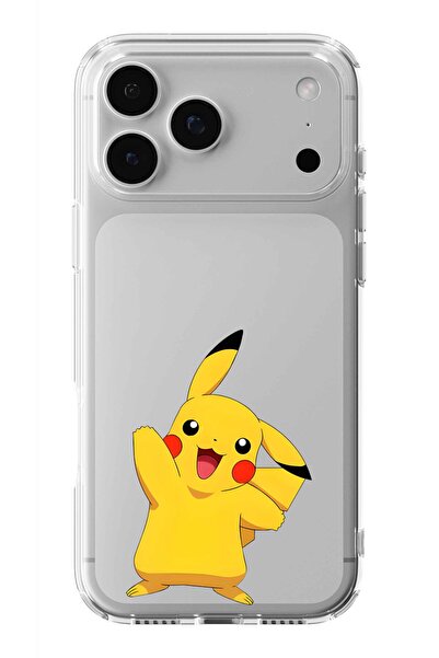 Multitronic حافظة شفافة مطبوعة بتصميم بيكاتشو متوافقة مع آيفون 17 برو