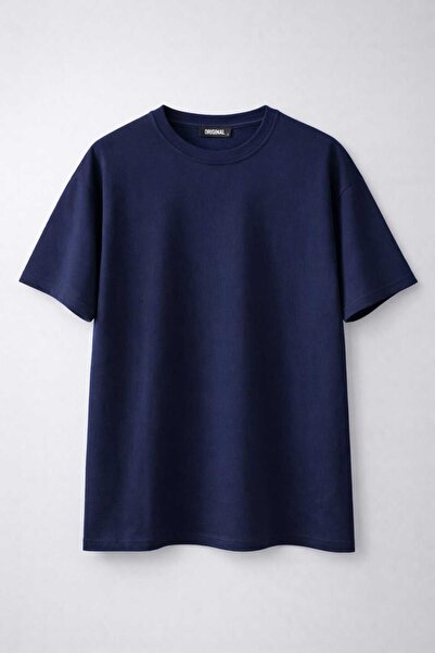 T.trend TRICOU BASIC ALBASTRU ÎNCHIS PAM bumbac MAŞ MODEL REGULAR BĂRBAȚI/UNISEX