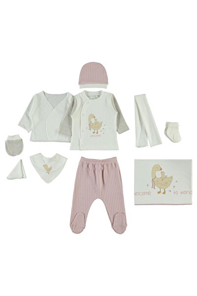 Civil Baby Seturi de body-uri brodate cu rață - Pudra 0-1 lună