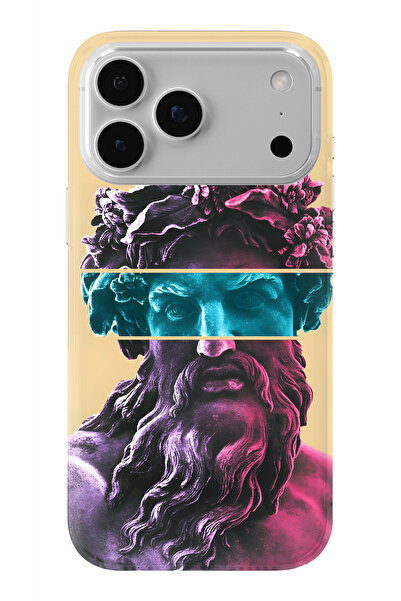 Multitronic حافظة شفافة مطبوعة بتصميم تمثال زيوس متوافقة مع هاتف iPhone 17 Pro