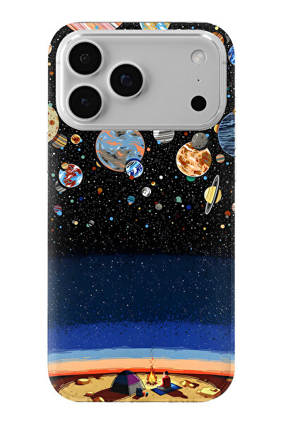 Multitronic حافظة شفافة مطبوعة بتصميم كوكبي متوافقة مع هاتف iPhone 17 Pro Max