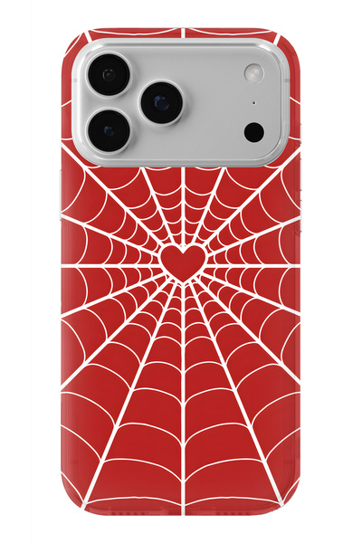 Multitronic حافظة شفافة مطبوعة بتصميم شبكة العنكبوت على شكل قلب متوافقة مع iP...