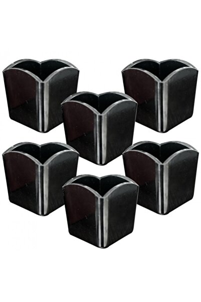 Raki Set of 6 square melamine sugar sachet holders 6 5x6 5x6 5cm black