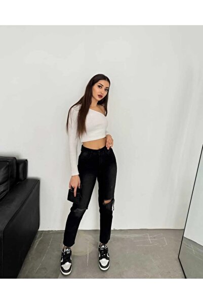 KENE JEANS ΨΗΛΟΜΕΣΩΤΑ ΤΖΙΝ ΜΕ ΔΙΠΛΟ ΣΧΕΔΙΟ ΓΟΝΑΤΙΩΝ ΚΑΙ ΛΕΖΕΡΕΣ ΛΕΠΤΟΜΕΡΕΙΕΣ