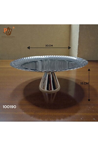 PA Round serving dish with an elegant stainless steel base / Imported by Al O...