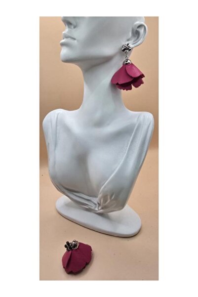 Verdandi Leather FLOWER ROSES EARRINGS