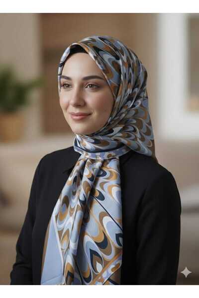 Store İpeksi Doku Geometrik Desen Eşarp 90×90